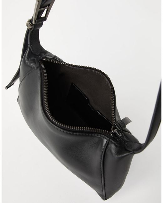 Brunello Cucinelli Black Logo-Debossed Shoulder Bag
