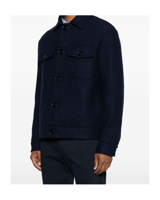 Dondup Blue Button-Up Overshirt for men