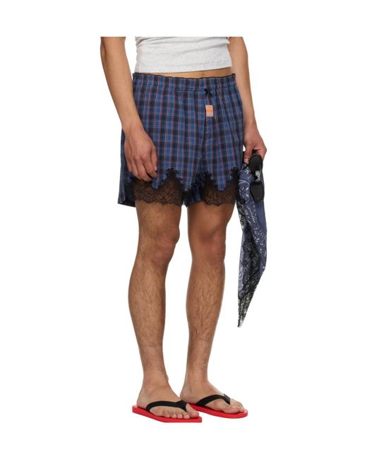 Martine Rose Blue French Knickers Shorts for men