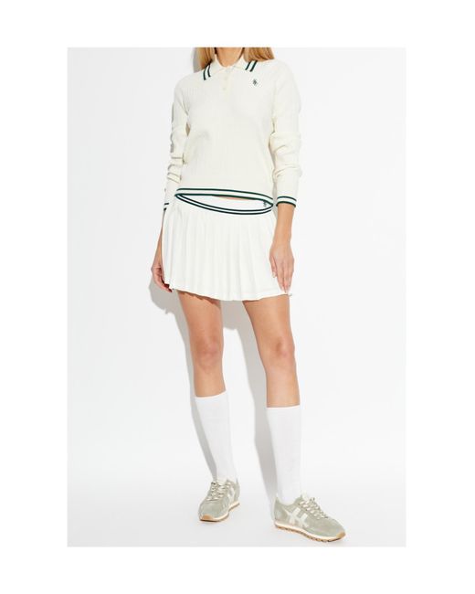 Sporty & Rich White Pleated Midi Skirt