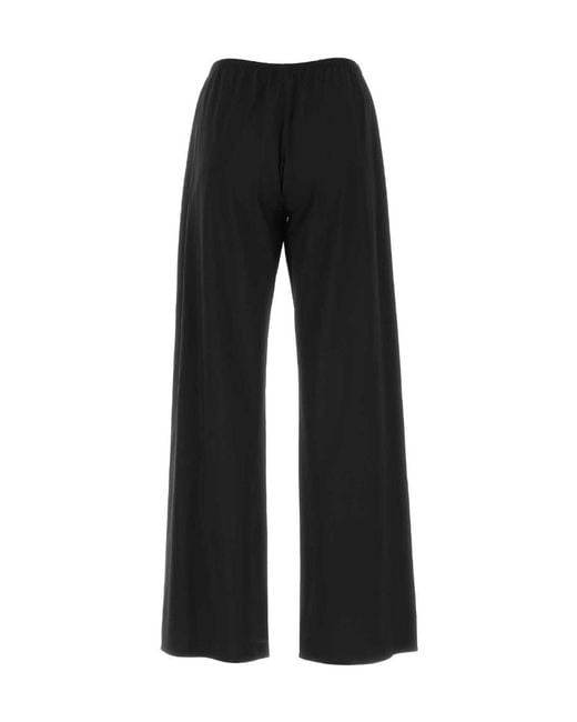 The Row Black Elasticated Waistband Wide-Leg Trousers