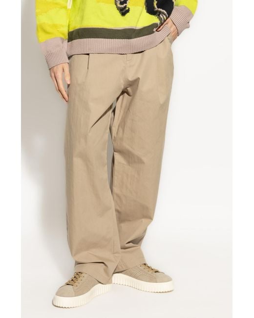Moschino Natural Mid-Rise Wide-Leg Trousers for men