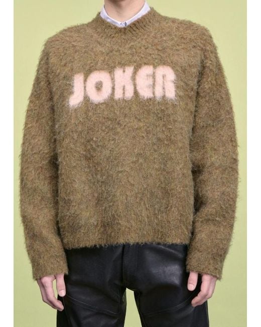 Martine Rose Brown Brushed Mohair V-Neck Jumper for men