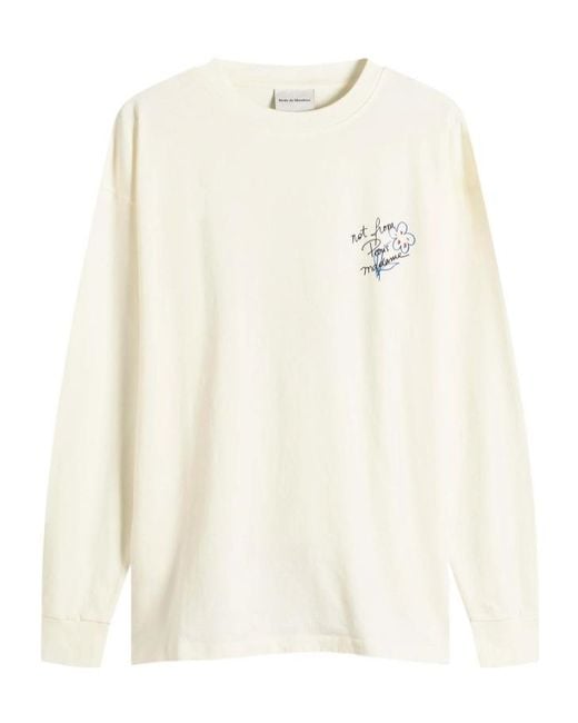 Drole de Monsieur White Drôle De Monsieur Esquisse Slogan Long Sleeve T-Shirt for men