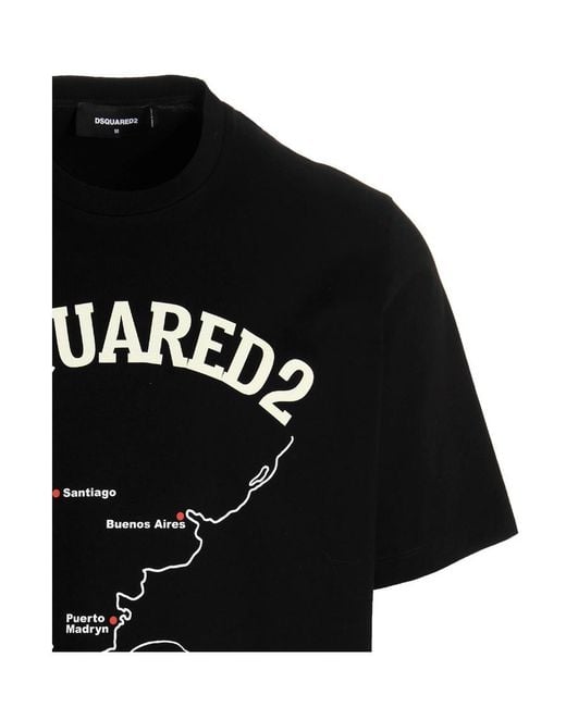 DSquared² Black Logo-Print Short-Sleeve T-Shirt for men