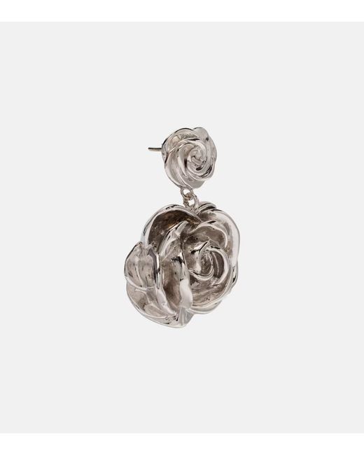 Magda Butrym White Floral Earrings