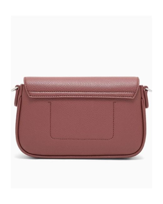 Emporio Armani Red Logo-Print Pebbled-Effect Shoulder Bag