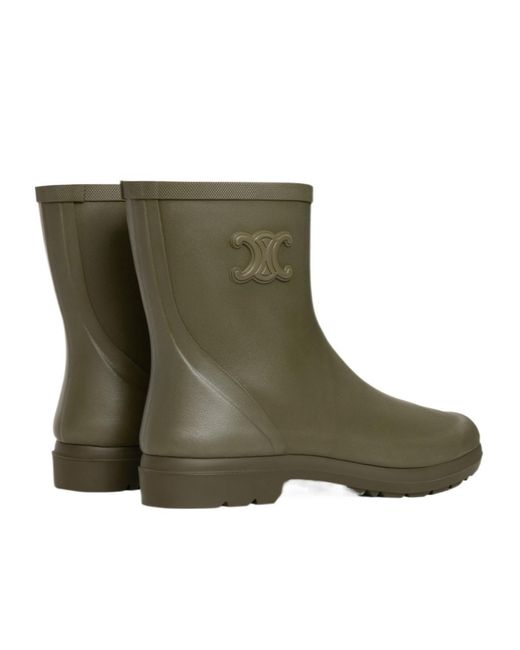 Céline Green Mid Rain Boots