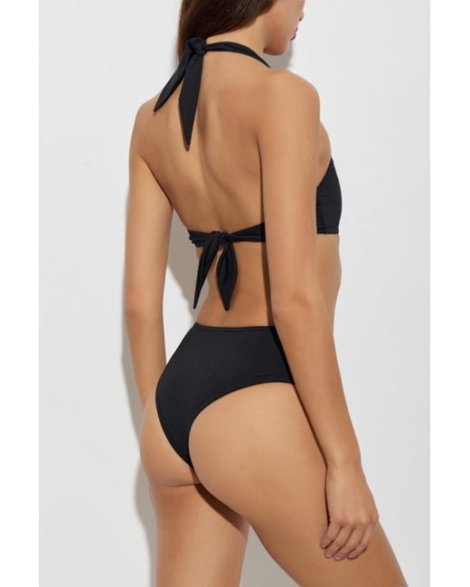 Balmain Black Lace-Up Bikini Set
