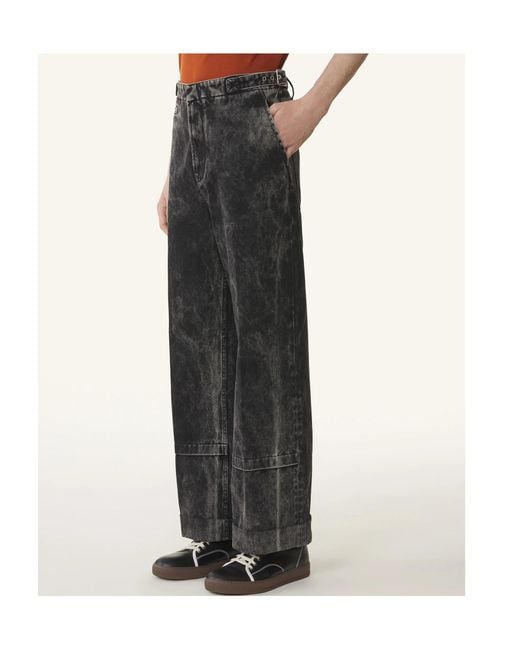 Lanvin Gray Belted Wide-Leg Jeans for men