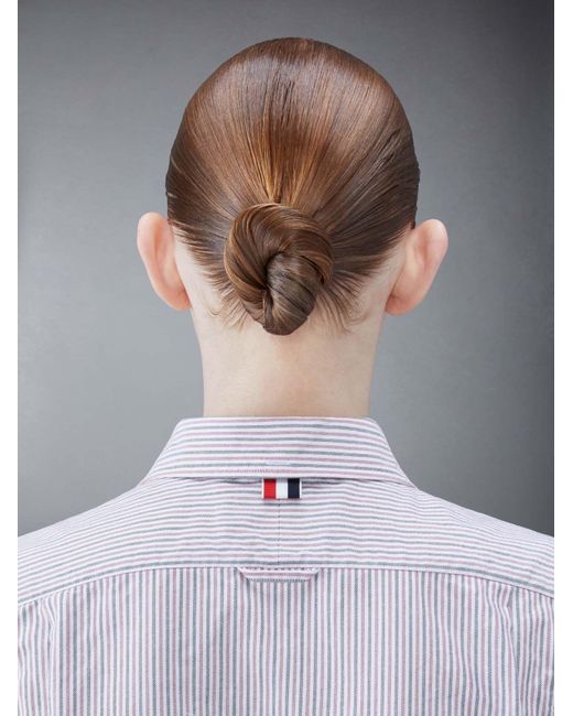 Thom Browne Blue Rwb Striped Logo Patch Shirt