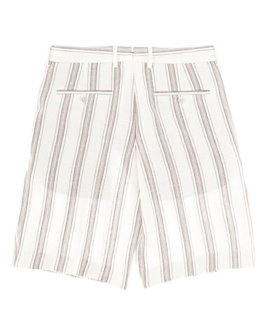 Boss Natural Boss Striped Linen Shorts for men