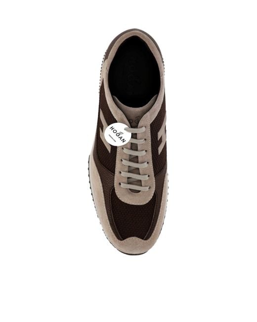 Hogan Brown Round-Toe Sneakers for men