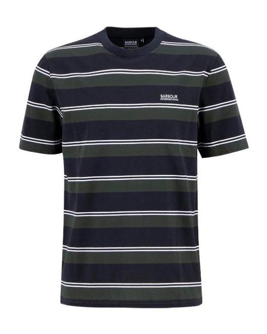 Barbour Black Bruce Striped T-Shirt for men