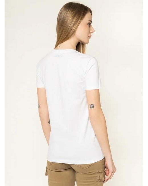 Emporio Armani White Portrait Print T-Shirt