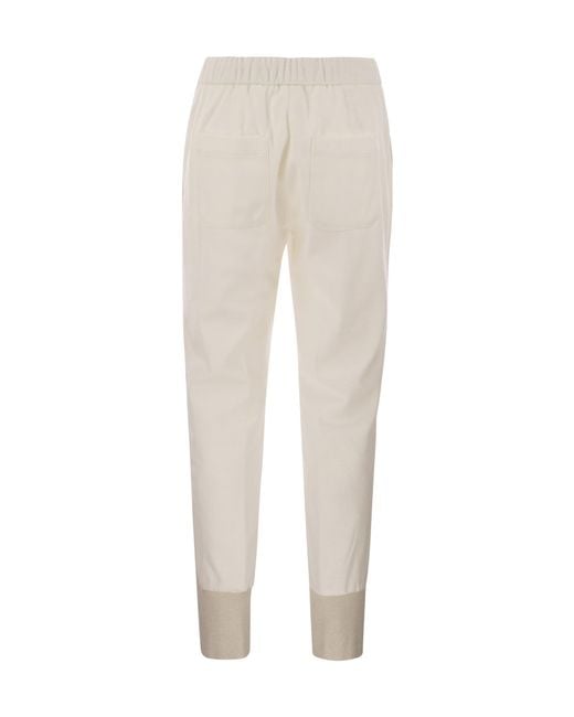 Peserico Natural Drawstring-Waist Track Trousers