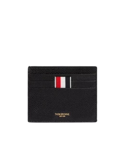 Thom Browne Black Engraved-Logo Leather Wallet for men