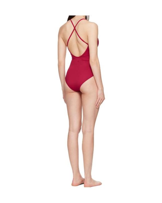 Loulou de Saison Red Itak Lds Criss-Crossing Straps Swimsuit