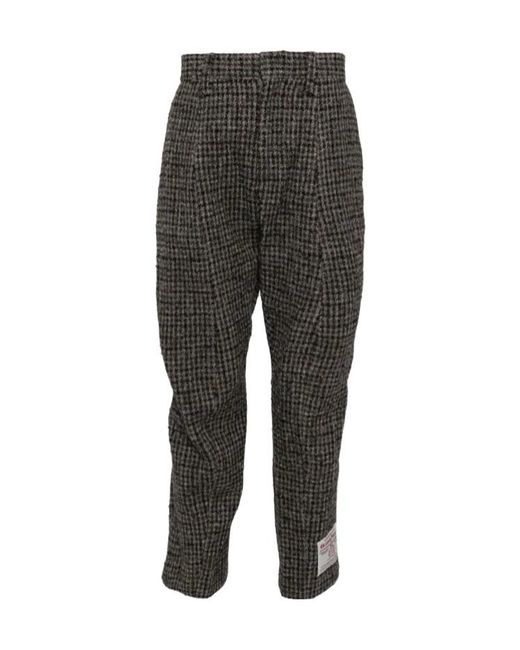 Doublet Gray Plaid Wool Casual Pants for men