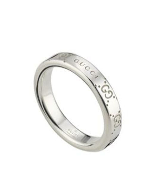 Gucci White Signature Gg Ring for men