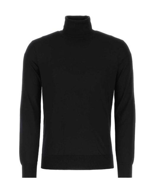 Zegna Black Long Sleeved Turtleneck Knitted Jumper for men