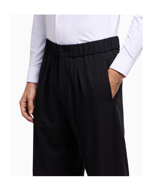 Giorgio Armani Blue Pleat Detailed Trousers for men
