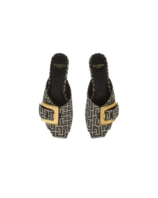 Balmain Multicolor Flat Monogram Jacquard Anthem Sandals