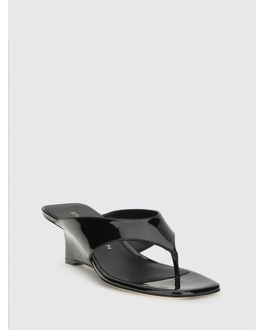 Stuart Weitzman Black Vinnie Wedge Thong 50