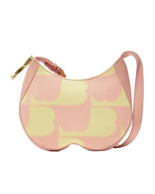 Burberry Pink Small Chess Leather Shoulder Bag