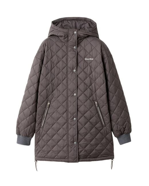 Miu Miu Gray Hooded Padded Jacket