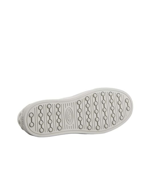 Tod's Gray Perforated Heel Low-Top Sneakers