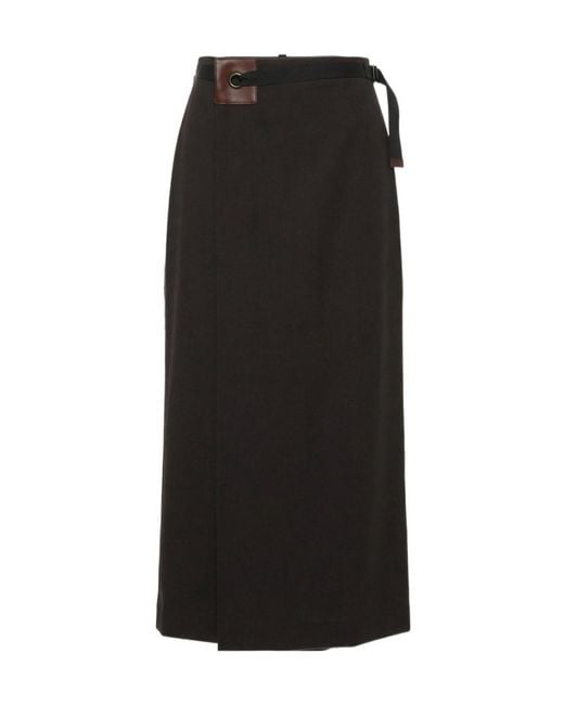 Paloma Wool Black Blont Wrap Midi Skirt