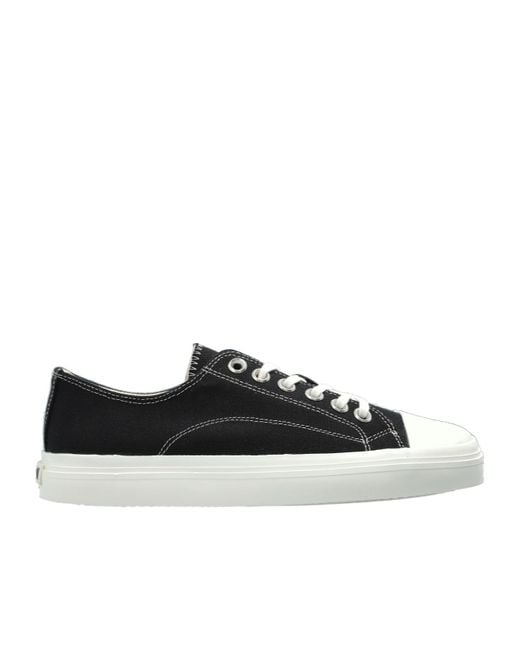 Moschino Black Square-Toe Low-Top Sneakers