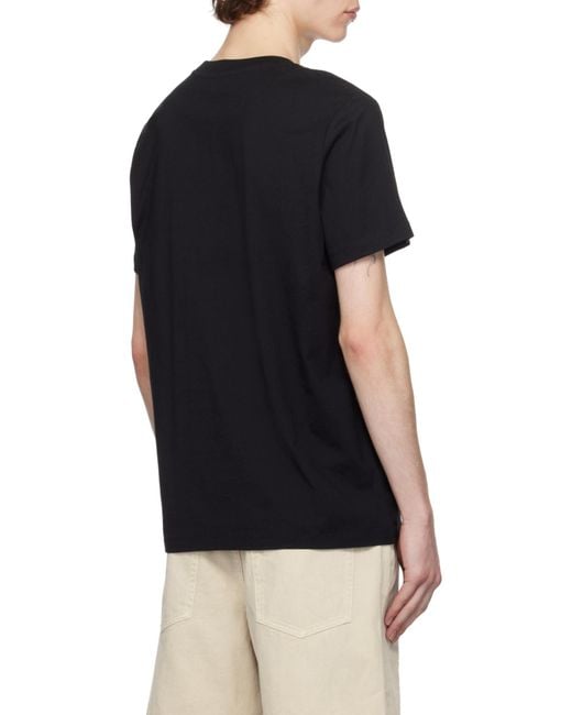 A.P.C. Black Cohbo Logo Printed Crewneck T-Shirt for men