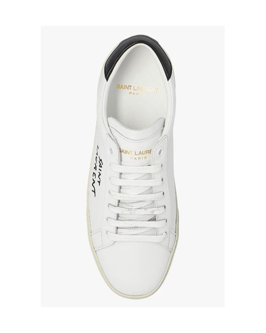 Saint Laurent White Sl/06 Court Sneakers