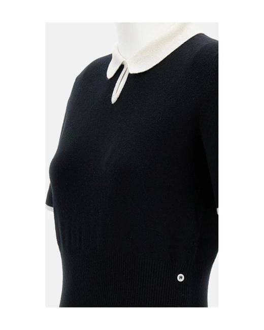 Thom Browne Black Keyhole Cashmere Polo Shirt