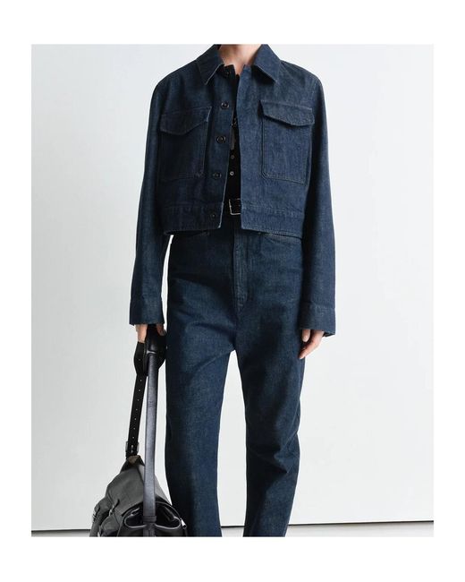 Lemaire Blue Long Sleeved Cropped Jacket