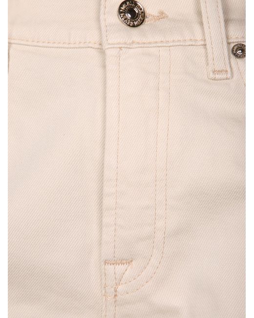 7 For All Mankind White Lotta Button-Fastening Jeans