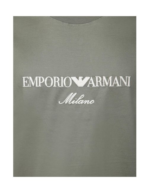 Emporio Armani Green Crewneck Short-Sleeved T-Shirt for men