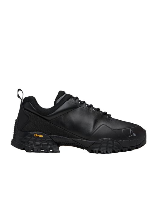 Roa Black Lug-Sole Low-Top Sneakers for men