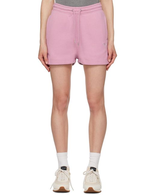 Maison Kitsuné Pink Maison Kitsuné Baby Fox Drawstring Shorts