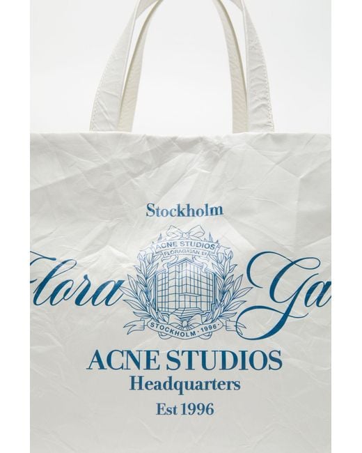 Acne Metallic Leather Tote With Logo