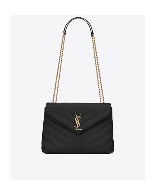 Saint Laurent Black Loulou Matelassé Small Shoulder Bag