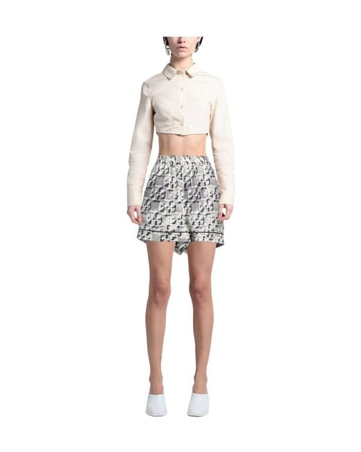 Tory Burch Gray Two-Tone Shorts