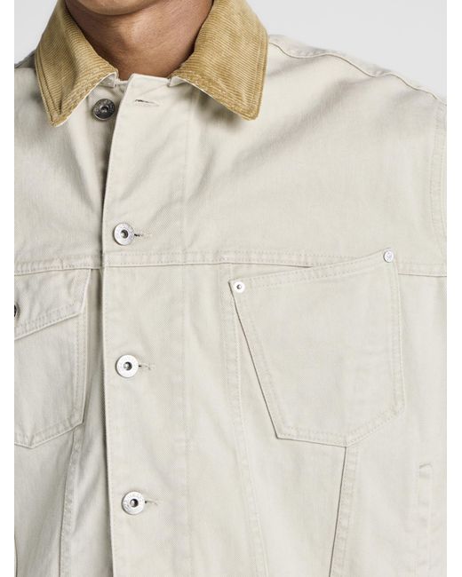 J.W. Anderson Natural Corduroy Collar Denim Jacket for men