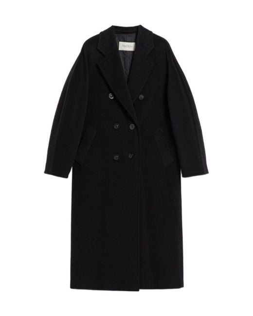 Max Mara Black Madame Double-Breasted Coat
