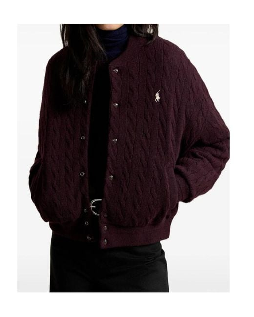 Polo Ralph Lauren Blue Buttoned Cable-Knit Cardigan