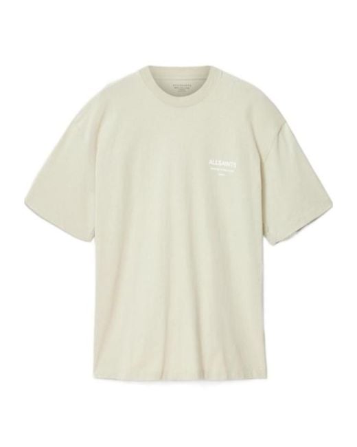 AllSaints White Dreamer Short Sleeve Oversized Graphic T-Shirt for men