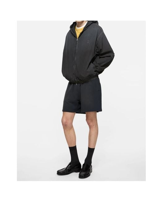 Acne Black Logo-Print Zip-Up Hoodie for men