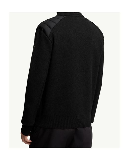 Moncler Black Grenoble Padded Shoulder Knitted Sweater for men